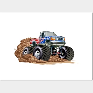 Cartoon Monster Truck Posters and Art